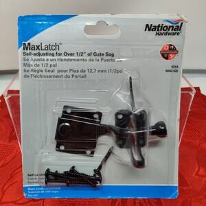 National N342-626 Black Self-Adjusting Gate Door Latch For Over 1/2" Of Gate Sag
